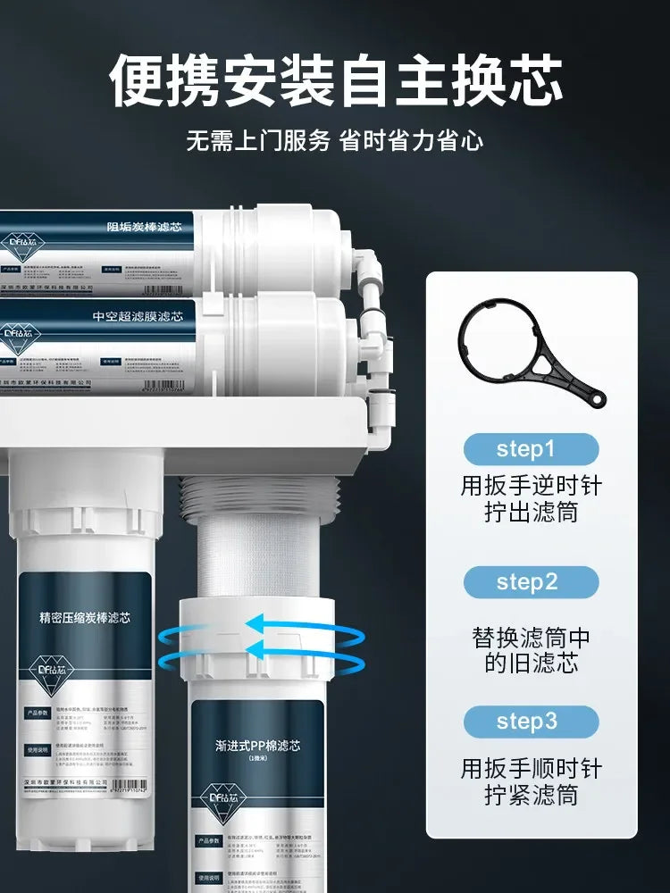 Filtre à Eau Domestique à Ultrafiltration 0,01 Micron avec Cartouches de Rechange