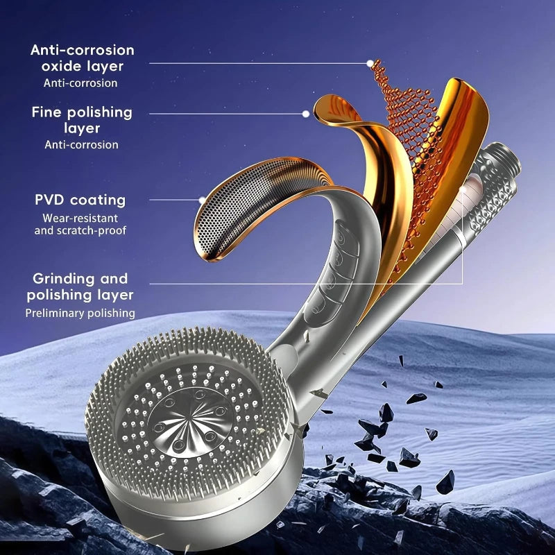 Pommeau de Douche Multifonction 4 Modes avec Filtre