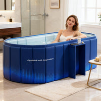 Baignoire Pliable Adulte Bleue ou Jaune, 120 ou 150 cm avec Vidange
