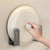 Range-Couvercle Mural Sans Perçage Gris ou Noir, 2 Supports en Acier au Carbone