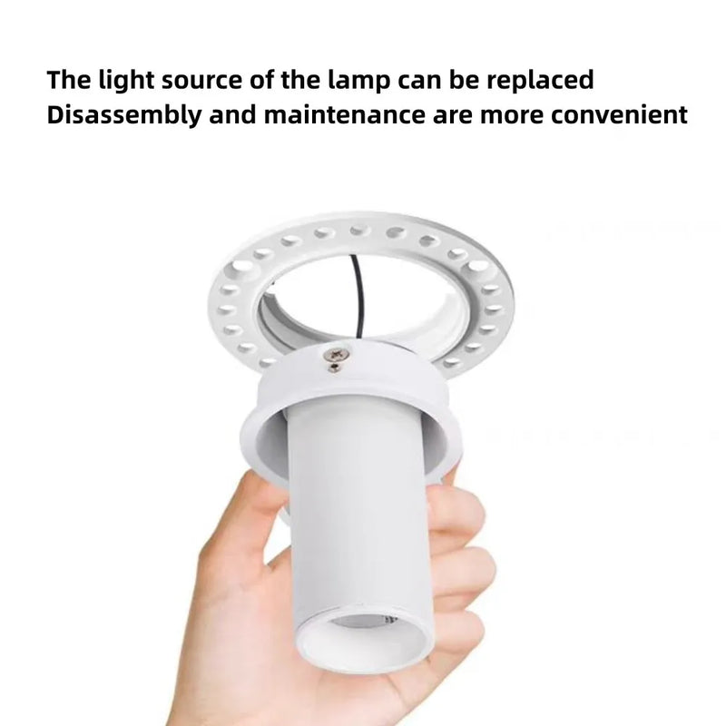 Spot LED Encastrable Sans Cadre Noir ou Blanc, 5 à 12 W, Ø 55 ou 75 mm