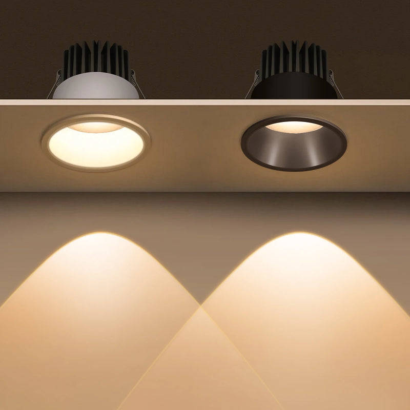 Spot LED Encastrable Cuisine Anti-Éblouissement, Noir ou Blanc, 7 ou 12 W