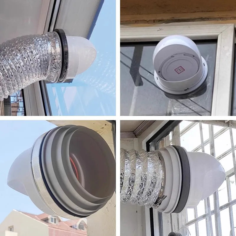 Capuchon d'Évacuation de Hotte Anti-Pluie en PVC Blanc, Pose Intérieure ou Extérieure