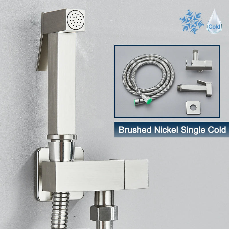 Douchette WC Pistolet Inox Eau Froide Seule