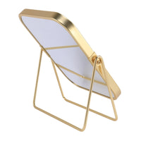 Miroir de Table Doré Rectangulaire Pivotant en Métal, 20 x 15,5 cm
