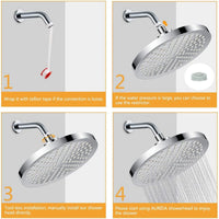 Pommeau de Douche Pluie Rond 15 cm Chromé ou Noir