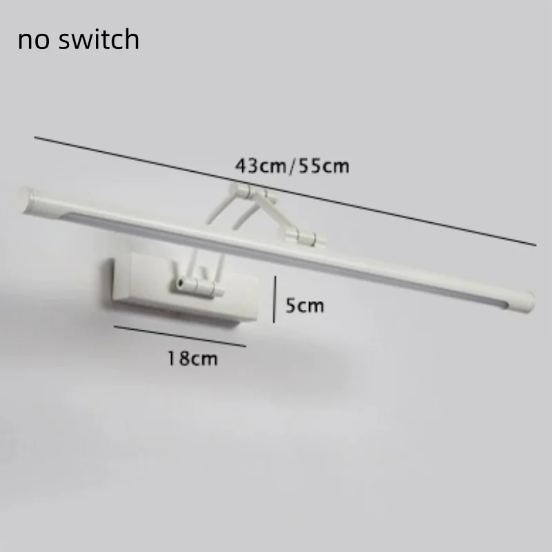Applique LED Salle de Bain Angle Réglable Noir Blanc