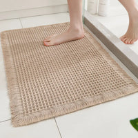Tapis de Bain à Pompons Antidérapant Ultra Absorbant