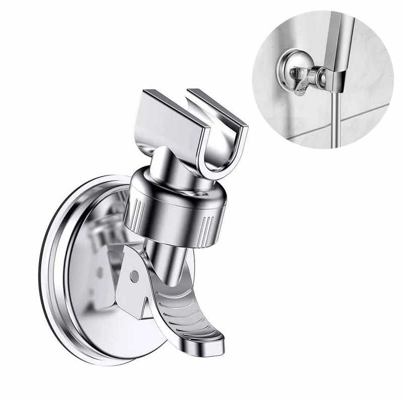 Support de Douchette à Ventouse Chromé Orientable Sans Perçage