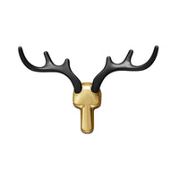 Patère Murale Bois de Cerf Alliage de Zinc Noir, Doré ou Argent