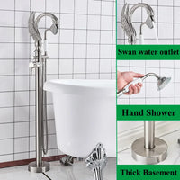 Robinet Baignoire sur Pied Col de Cygne Laiton avec Douchette, 4 Finitions
