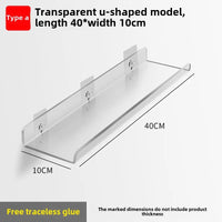 Étagère Salle de Bain Murale en Acrylique Transparente, Sans Perçage