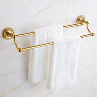 Accessoires Salle de Bain Laiton Doré Rosace Torsadée à la Pièce, 11 Articles