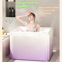 Baignoire Pliable Adulte Carrée 65 x 65 cm, 4 Coloris et Motifs