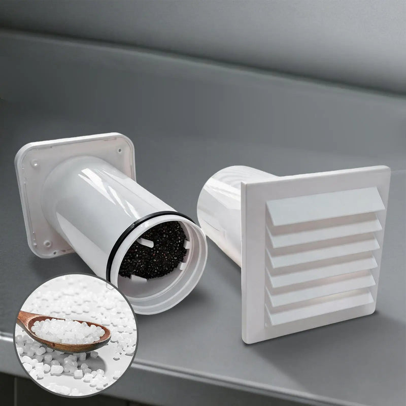 Kit de Ventilation Murale Traversant 100 mm, Longueur Réglable, Blanc