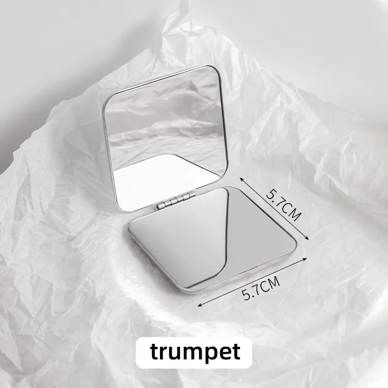 Miroir de Poche Pliant Inox Rond ou Carré, 2 Tailles au Choix