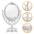 Miroir de Table Vintage Ovale Pivotant, Argent ou Doré, 20 x 33 cm