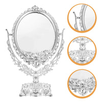 Miroir de Table Vintage Ovale Pivotant, Argent ou Doré, 20 x 33 cm