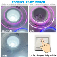 Spot LED Encastrable Cuisine avec Anneau Lumineux Coloré, 3 Modes