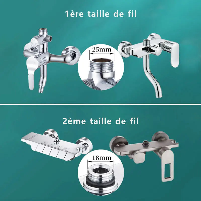 Rallonge Bras de Douche Inox 304 de 30 cm, 5 Finitions