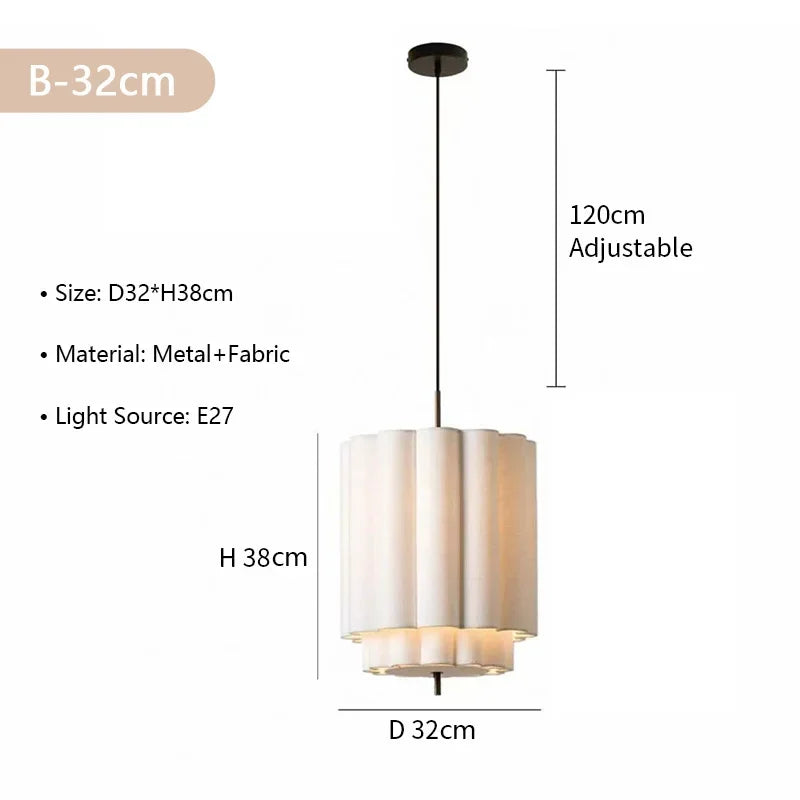 Suspension Cuisine Tissu Festonné, Ronde ou Linéaire, Ø 32 à 150 cm