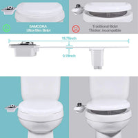 Bidet WC Non Électrique Ultra-Fin 5 mm Noir et Chromé Eau Froide