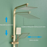 Colonne de Douche Pluie 20 cm, avec Bec Baignoire