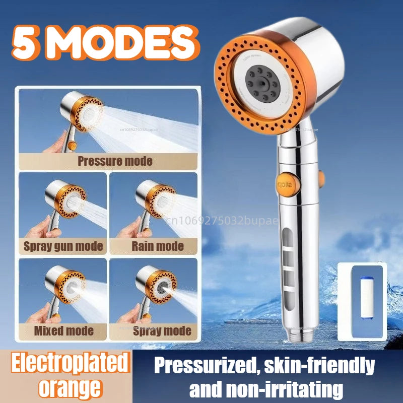Pommeau de Douche Portable 5 Jets Filtrant Haute Pression