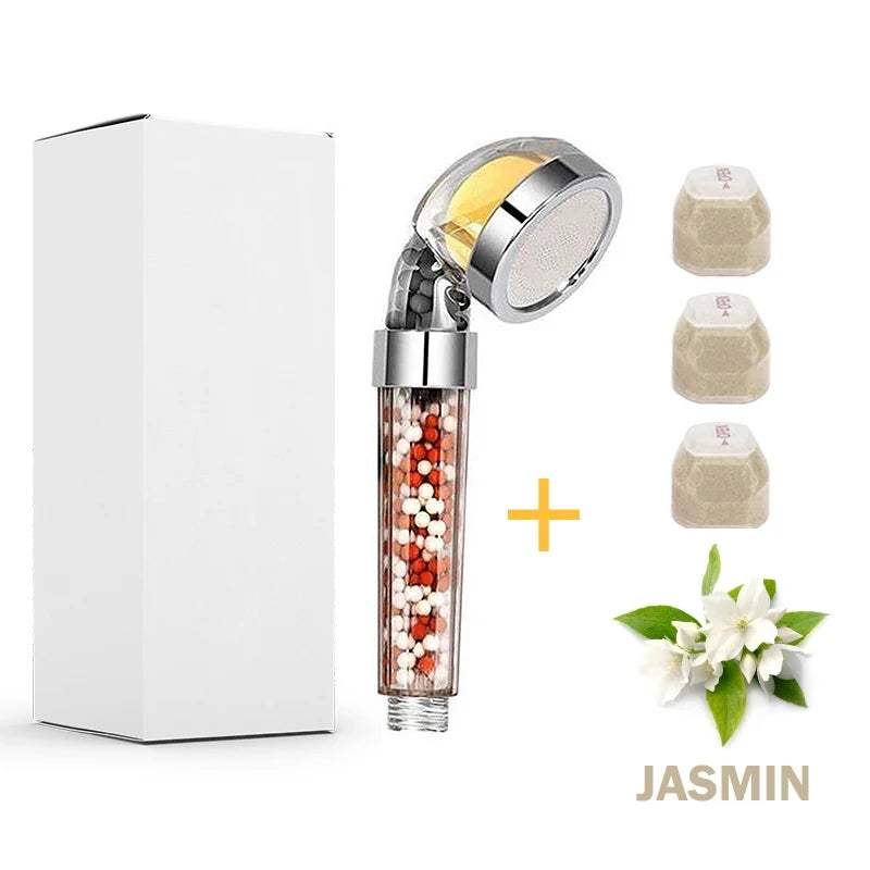 Pommeau de Douche Vitamine C Filtrant Parfumé Citron, Rose, Lavande ou Jasmin