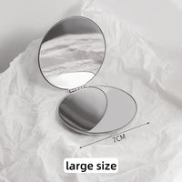 Miroir de Poche Pliant Inox Rond ou Carré, 2 Tailles au Choix