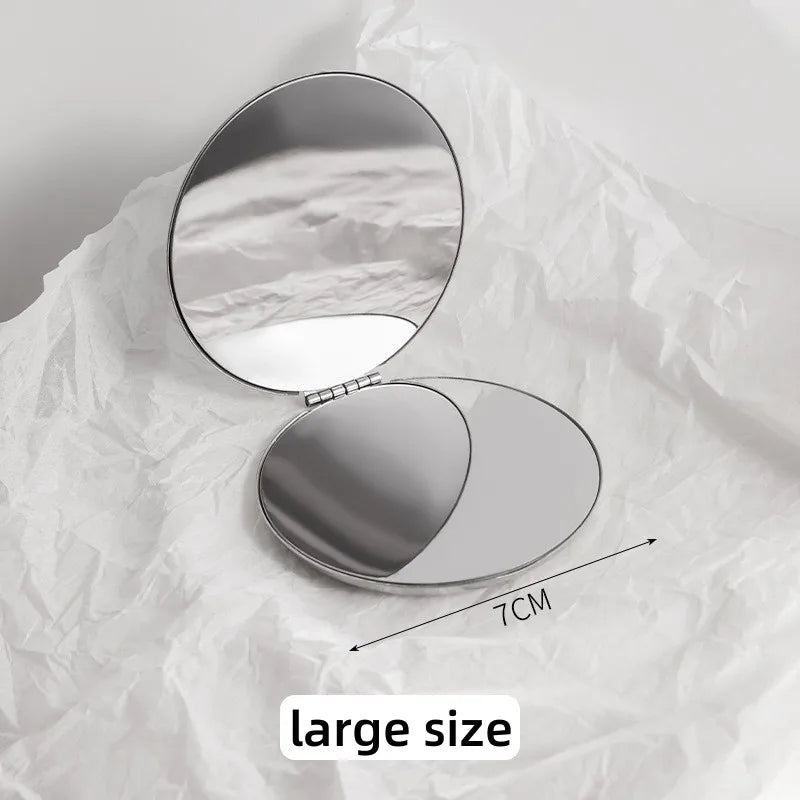 Miroir de Poche Pliant Inox Rond ou Carré, 2 Tailles au Choix