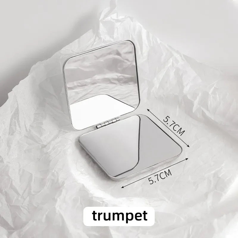 Miroir de Poche Pliant Inox, Rond, Carré ou Lot de 2