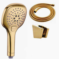 Pommeau de Douche Doré Poli 3 Fonctions, Seul ou en Kit