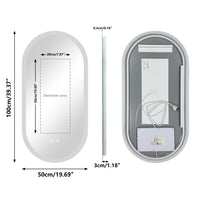 Miroir LED Salle de Bain Ovale Allongé Rétroéclairé Anti-Buée Mémoire