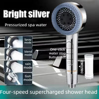 Pommeau de Douche Multifonction 4 Modes avec Filtre