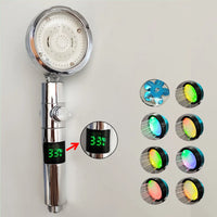 Pommeau de Douche LED Affichage Numérique Température Noir