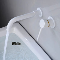 Robinet Mural Lavabo en Laiton, Bec Pivotant, 6 Finitions