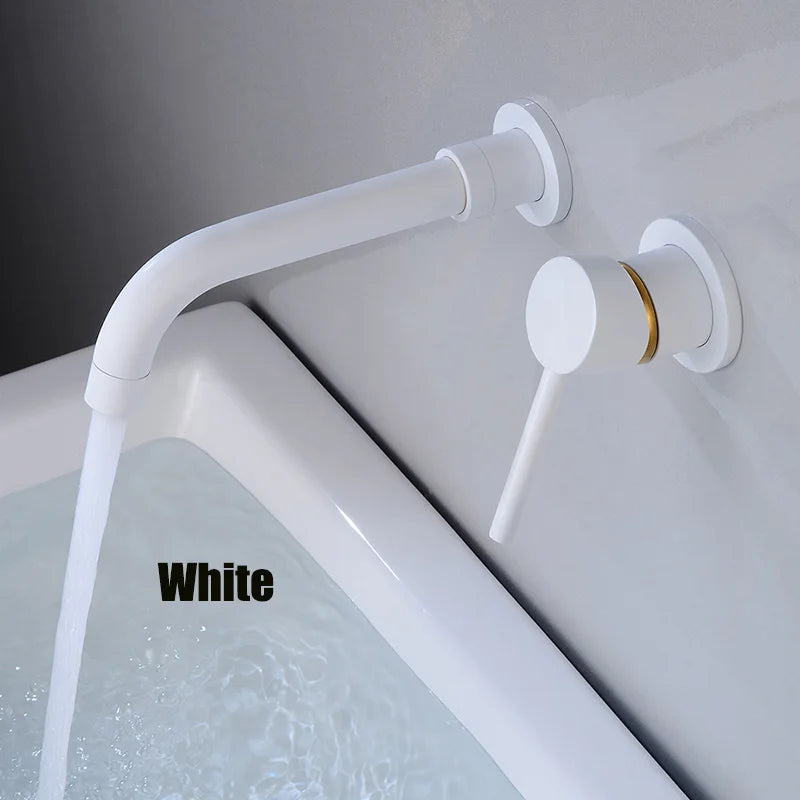 Robinet Mural Lavabo en Laiton, Bec Pivotant, 6 Finitions