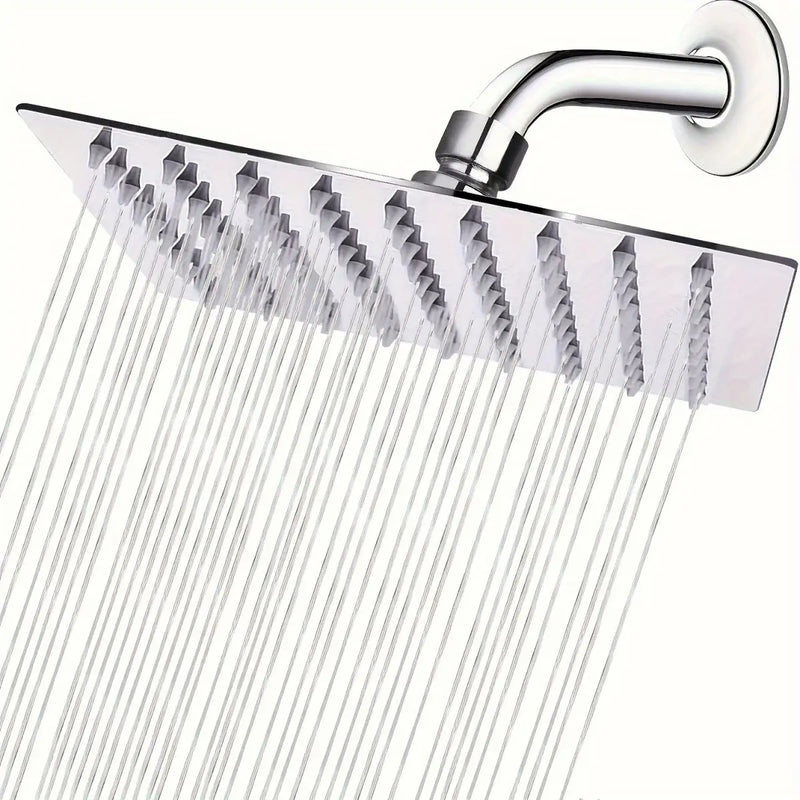 Pommeau de Douche Pluie Carré Inox 20 x 20 cm Ultra-Mince