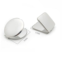 Miroir de Poche Inox 304 Rond ou Carré, Double Face Pliable