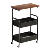 Chariot de Rangement Salle de Bain 3 Niveaux sur Roulettes 77 cm