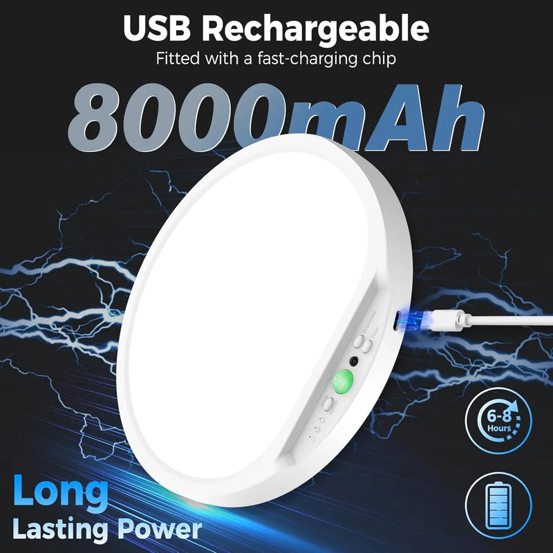 Plafonnier Rechargeable USB Magnétique, Détecteur de Mouvement et Télécommande, 20 cm