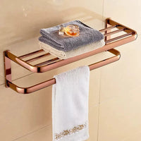 Accessoires Salle de Bain Or Rose Laiton à la Pièce, 13 Articles