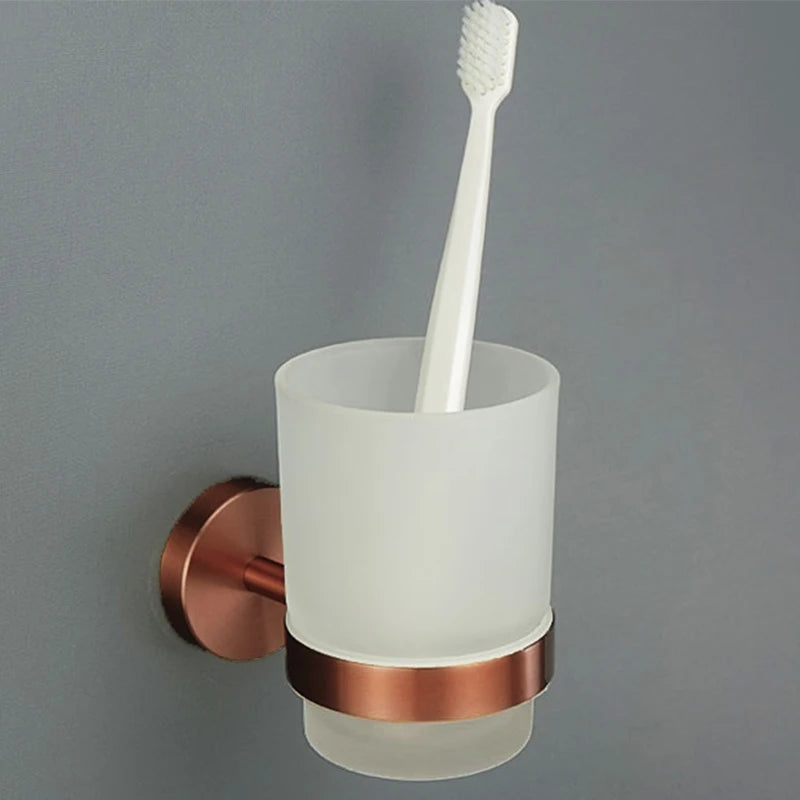 Ensemble d'Accessoires de Salle de Bain Or Rose Laiton Moleté