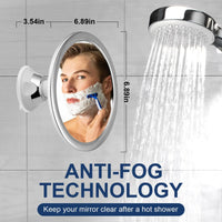 Miroir Anti-Buée Salle de Bain Rond Ventouse Pivotant 360°