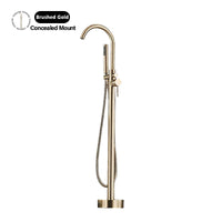 Robinet Baignoire sur Pied Autoportant avec Douchette, Hauteur 130 cm, 5 Finitions