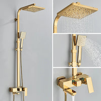 Colonne de Douche Carrée 3 ou 4 Voies avec Bec de Bain