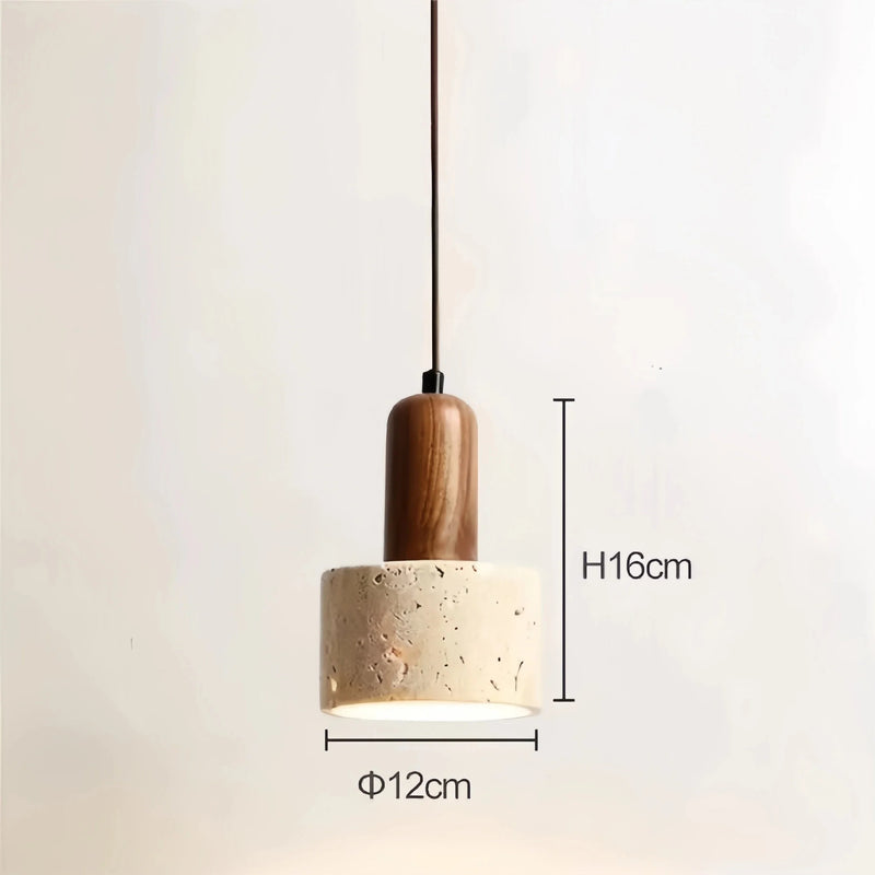 Suspension Cuisine en Pierre Travertin 1 à 3 Lampes, Cylindre ou Carré