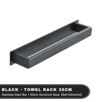 Porte-Serviette Adhésif sans Perçage Blanc ou Noir Mat en 3 Longueurs