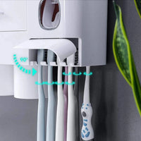 Porte-Brosse Mural Magnétique avec Tiroir et Distributeur de Dentifrice, 2 à 4 Gobelets